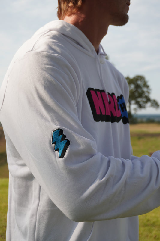 Nerd HQ Staple Sponge Fleece Pullover Hoodie (Pink Logo)