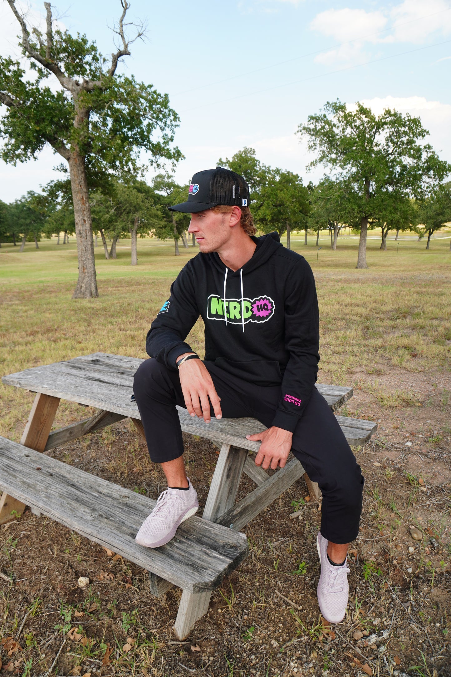 Nerd HQ Distressed Staple Sponge Fleece Pullover Hoodie
