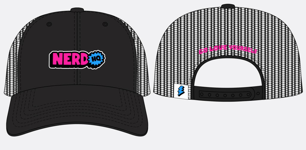 NerdHQ Go Love Yourself Primary Logo Hats